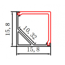 Профиль V-образный угловой PXG-1616-M-90 (квадратный расcеиватель)