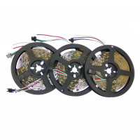 Комплект управляемой светодиодной ленты с блютуз контроллером SPI WS2811 SMD 5050 RGB (Многоцветная) 30 led/m - 15м Комплект управляемой светодиодной ленты с блютуз контроллером SPI WS2811 SMD 5050 RGB (Многоцветная) 30 led/m - 15м