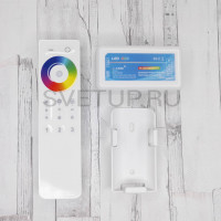 RGB контроллер с сенсорным пультом 12-24В 16А - Белый - JM-DST04 RGB контроллер с сенсорным пультом 12-24В 16А - Белый - JM-DST04