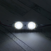 Светодиодный модуль с линзой SMD2835X2, 12 V, 1W IP67, 45*14 мм. 